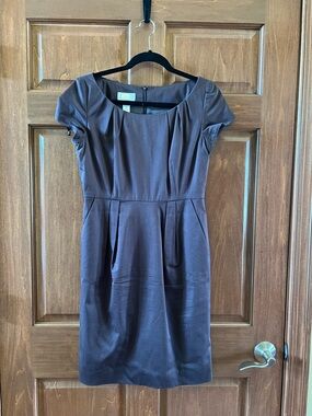 Talbots Dress Sheath Midi with Cap Sleeves Brown Size 4P